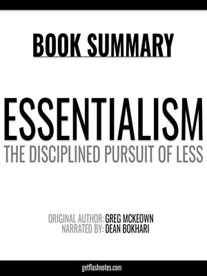 cover image of Essentialism by Greg McKeown--Book Summary